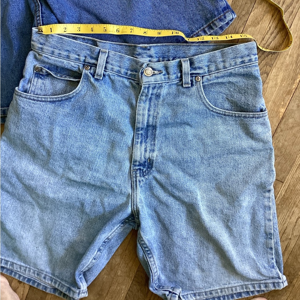 🇺🇸 Distressed Vintage Dad Denim JEAN Skater UniSex Shorts 🕳️ HOLE SZ 32”